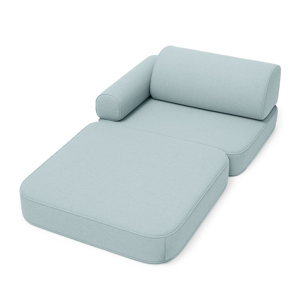 Small Indoor & Outdoor Kids Sofa Outzy, 4 Pieces - UV & Splash Resistant, 60 x 60 cm (Cloudberry Sky Blue) - Tiny Tugz™