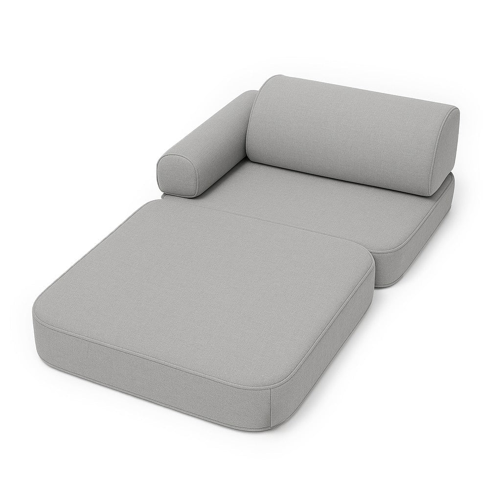 Small Indoor & Outdoor Kids Sofa Outzy, 4 Pieces - UV & Splash Resistant, 60 x 60 cm (Fog Grey) - Tiny Tugz™