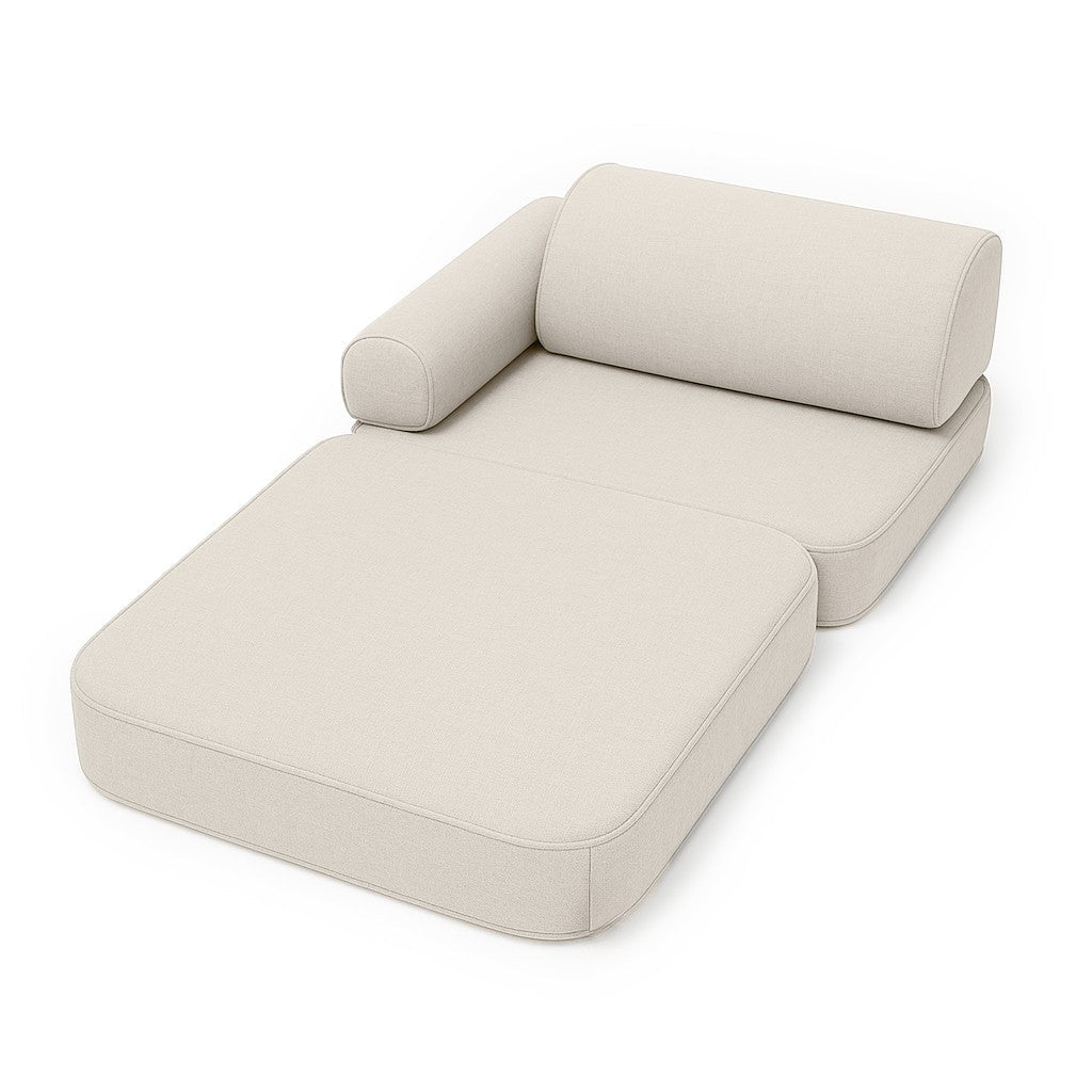 Small Indoor & Outdoor Kids Sofa Outzy, 4 Pieces - UV & Splash Resistant, 60 x 60 cm (Oat Blush Beige) - Tiny Tugz™