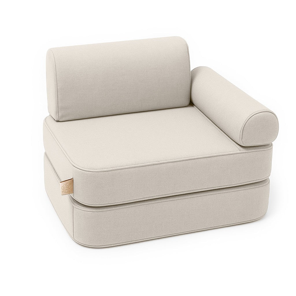 Small Indoor & Outdoor Kids Sofa Outzy, 4 Pieces - UV & Splash Resistant, 60 x 60 cm (Oat Blush Beige) - Tiny Tugz™
