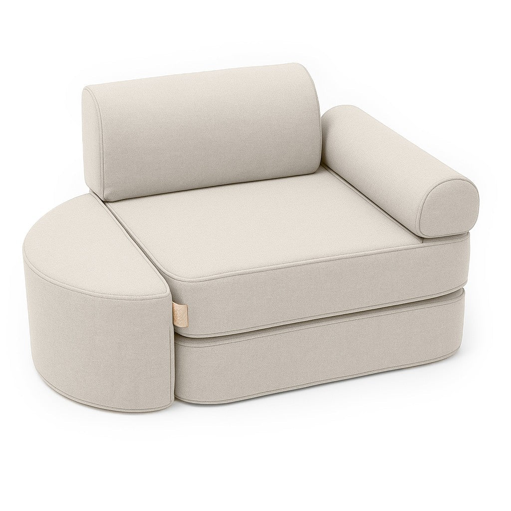Small Indoor & Outdoor Kids Sofa Outzy, 4 Pieces - UV & Splash Resistant, 60 x 60 cm (Oat Blush Beige) - Tiny Tugz™