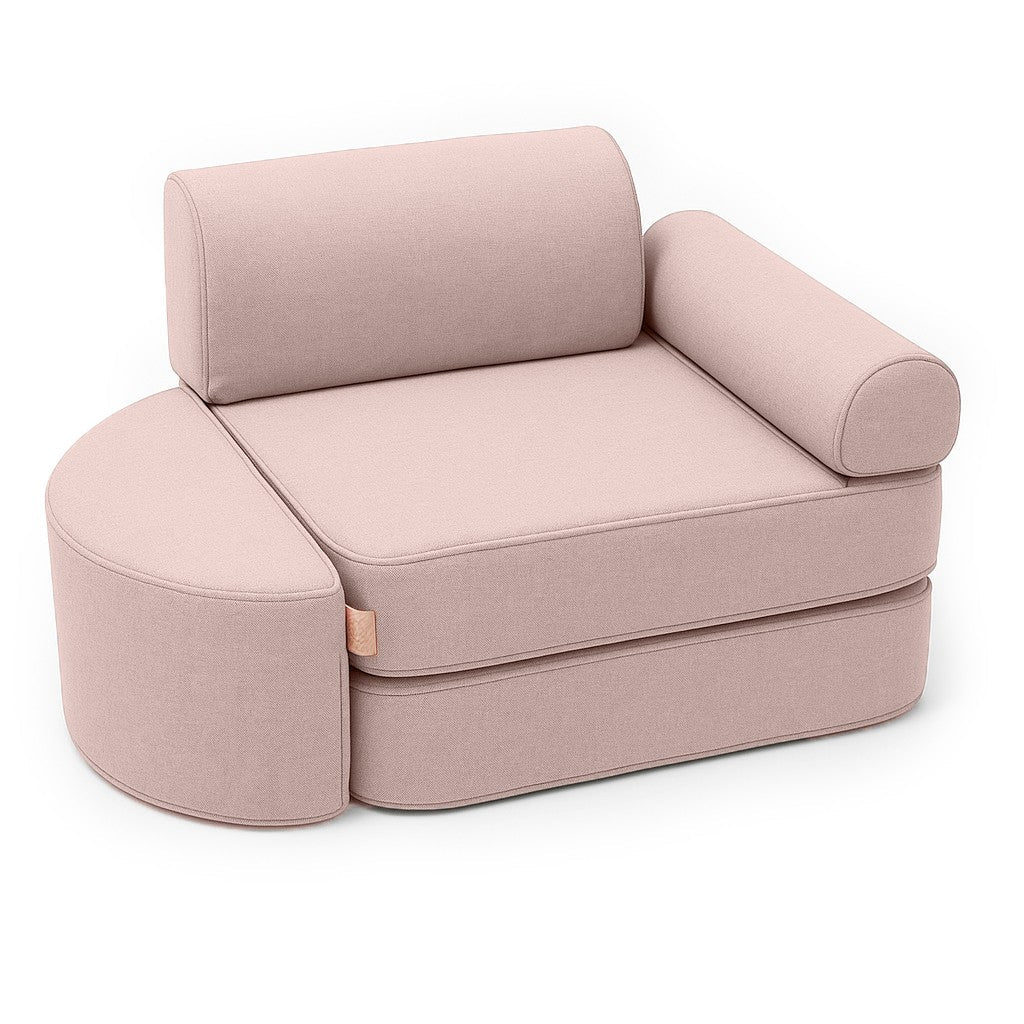 Small Indoor & Outdoor Kids Sofa Outzy, 4 Pieces - UV & Splash Resistant, 60 x 60 cm (Rosy Dune Pink) - Tiny Tugz™