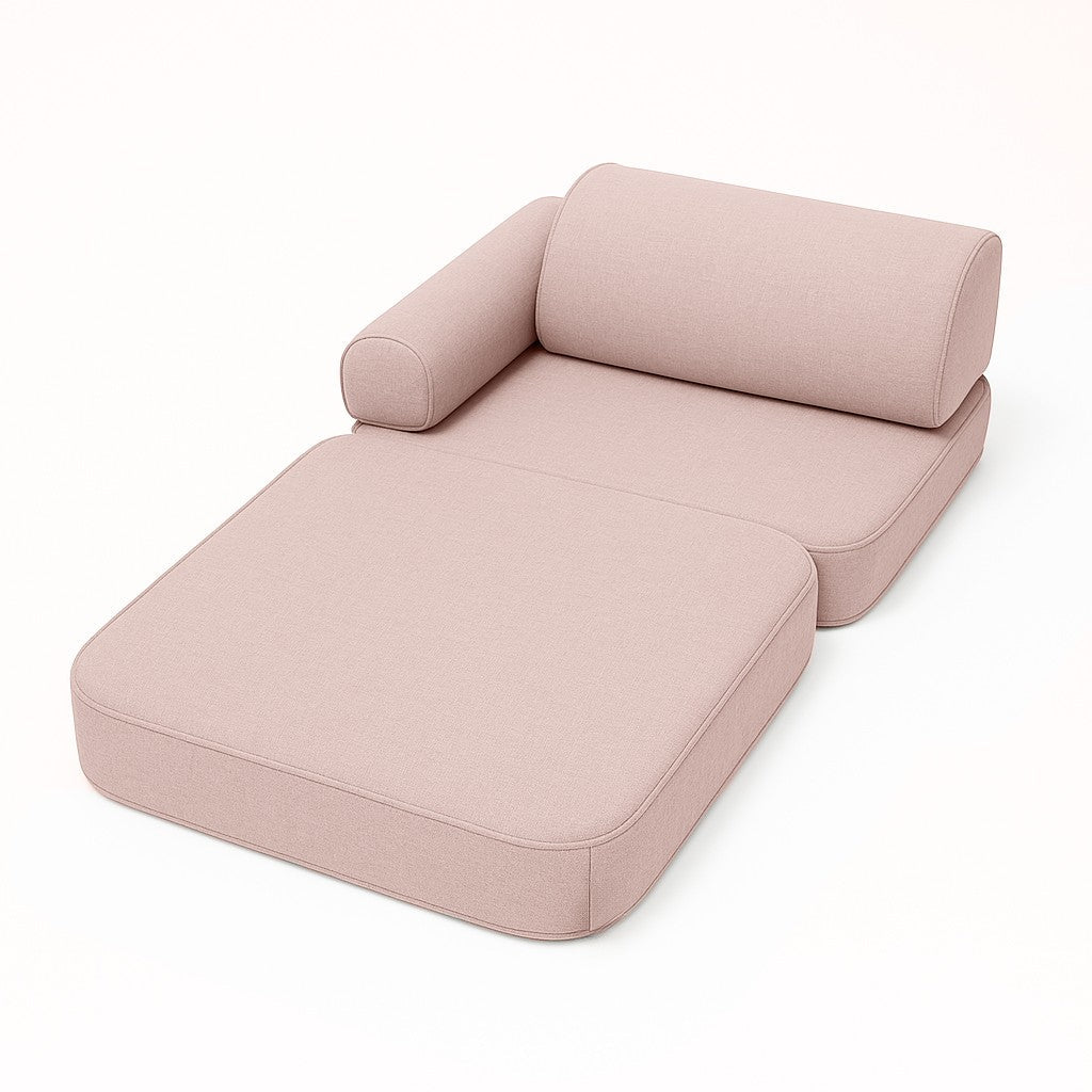 Small Indoor & Outdoor Kids Sofa Outzy, 4 Pieces - UV & Splash Resistant, 60 x 60 cm (Rosy Dune Pink) - Tiny Tugz™