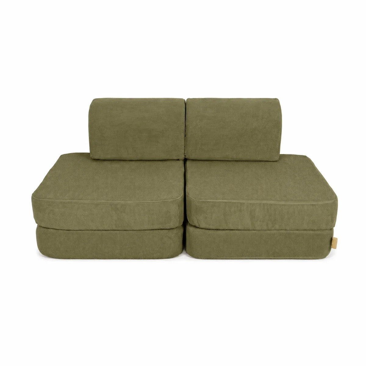 MeowBaby Small Modular Sofa for Kids - Slimcord Lime