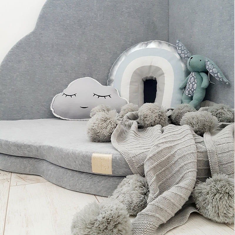 Soft Cloud Play Mat for Babies & Children — Velvet (Light Grey) - Tiny Tugz™