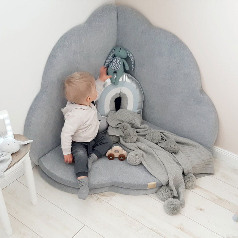 Soft Cloud Play Mat for Babies & Children — Velvet (Light Grey) - Tiny Tugz™