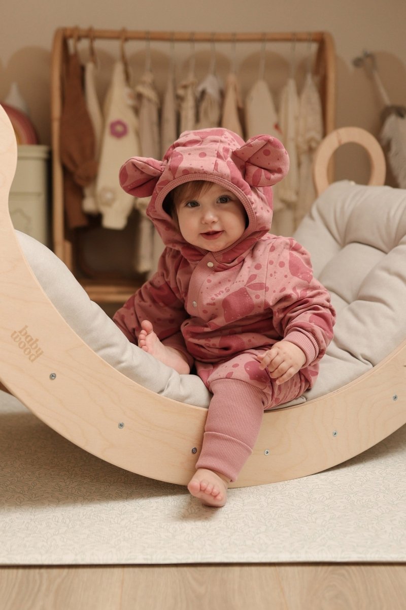 Soft Cotton Eared Jumpsuit for Babies & Kids (Pink Lemons) - Tiny Tugz™