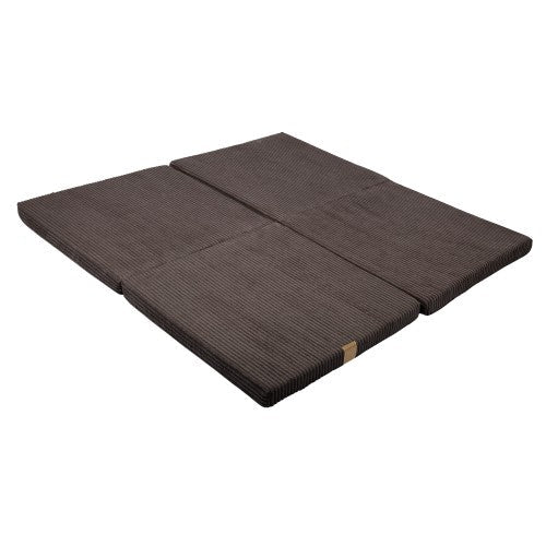 Soft Square Play Mat for Babies & Children — Cotton & Corduroy (Brown) - Tiny Tugz™