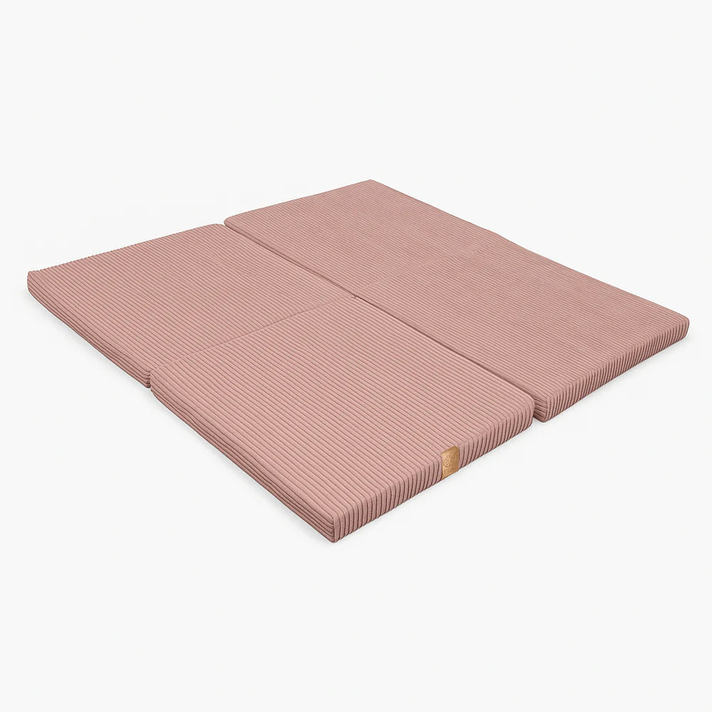 Soft Square Play Mat for Babies & Children — Cotton & Corduroy (Powder Pink) - Tiny Tugz™