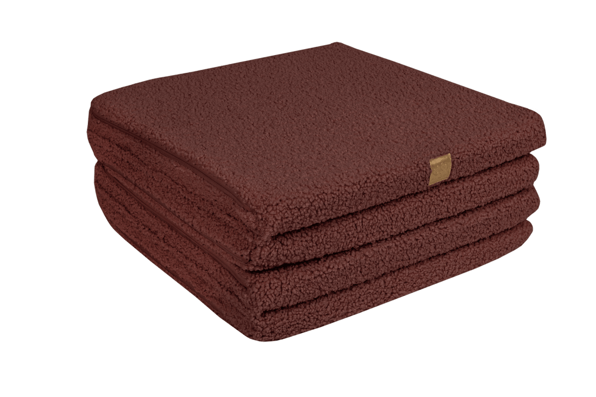 Soft Square Play Mat for Babies & Children — Teddy Fleece (Brown) - Tiny Tugz™