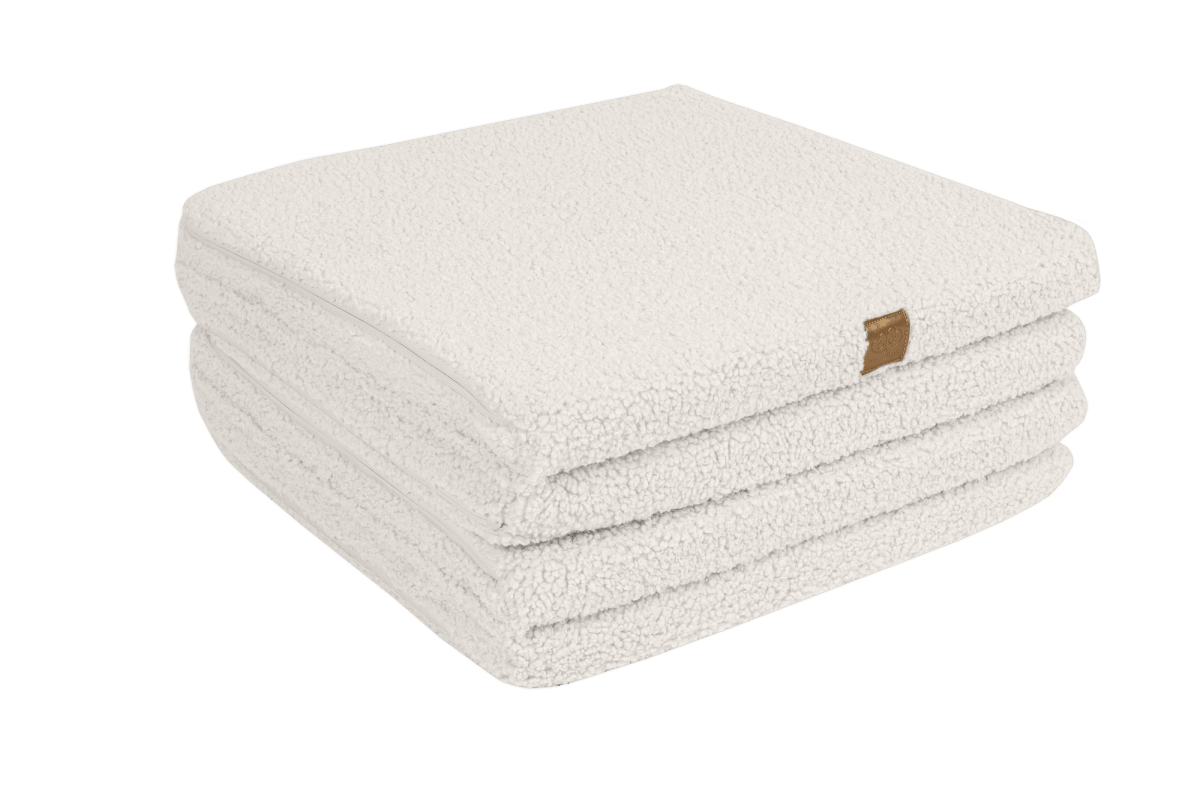 Soft Square Play Mat for Babies & Children — Teddy Fleece (Cream) - Tiny Tugz™