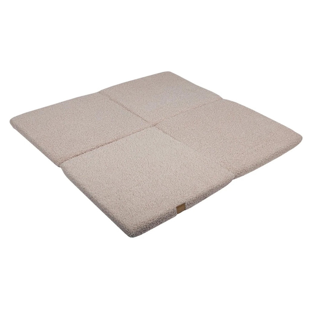 Soft Square Play Mat for Babies & Children — Teddy Fleece (Light Grey) - Tiny Tugz™