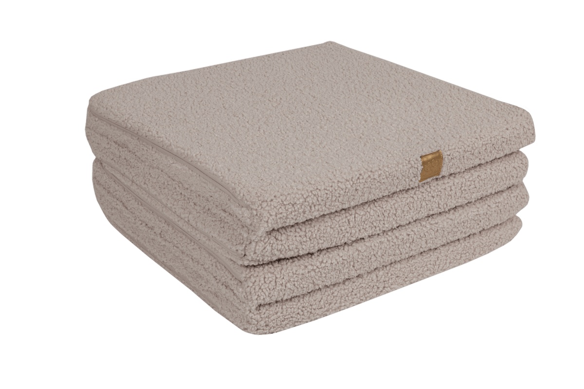 Soft Square Play Mat for Babies & Children — Teddy Fleece (Light Grey) - Tiny Tugz™