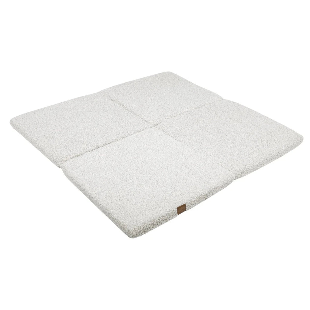 Soft Square Play Mat for Babies & Children — Teddy Fleece (White) - Tiny Tugz™