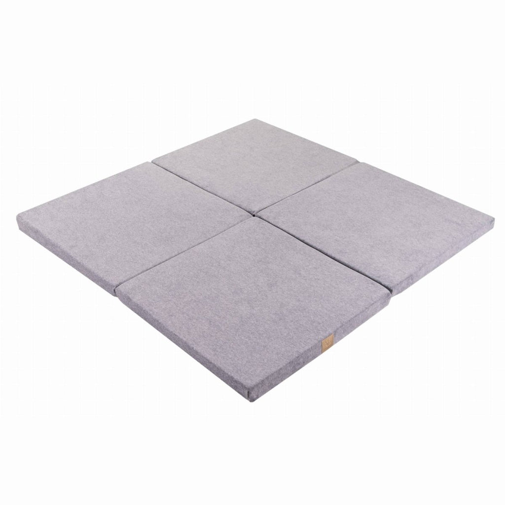 Soft Square Play Mat for Babies & Children — Velvet (Light Grey) - Tiny Tugz™