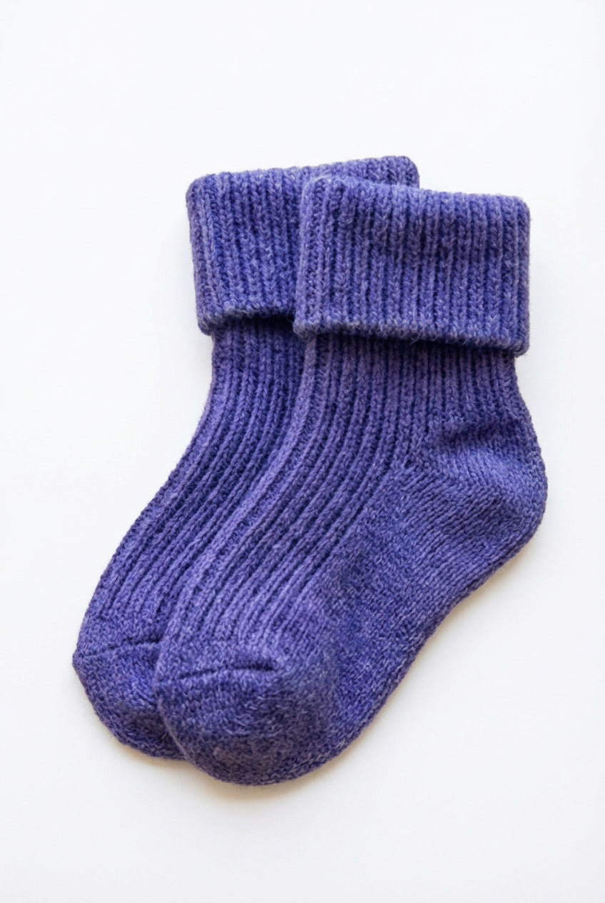 Wool Baby Socks - Violet