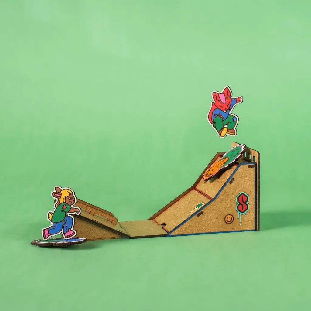 Spark & Loud - Colour-Your-Own Wooden Skatepark Play Set - Tiny Tugz™