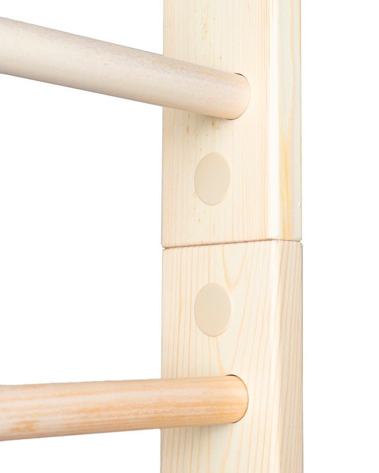 Sportbaby Kinder 2 Wooden Wall Bars with Pull-Up Bar & Rope Accessories - Tiny Tugz™