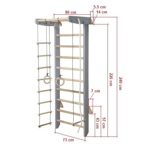 Sportbaby Standard Grey 2 Wooden Wall Bars
