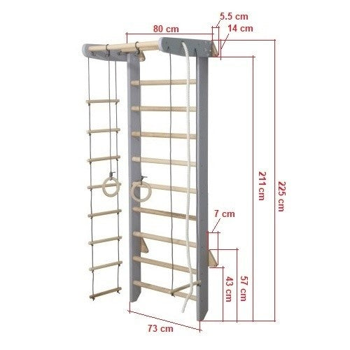Sportbaby Standard Grey 2 Wooden Wall Bars