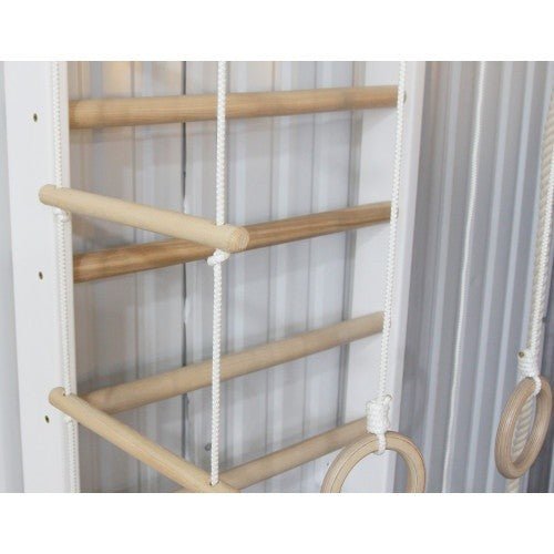 Sportbaby Standard Umka 2 Wooden Wall Bars with Pull-Up Bar & Rope Accessories - Tiny Tugz™