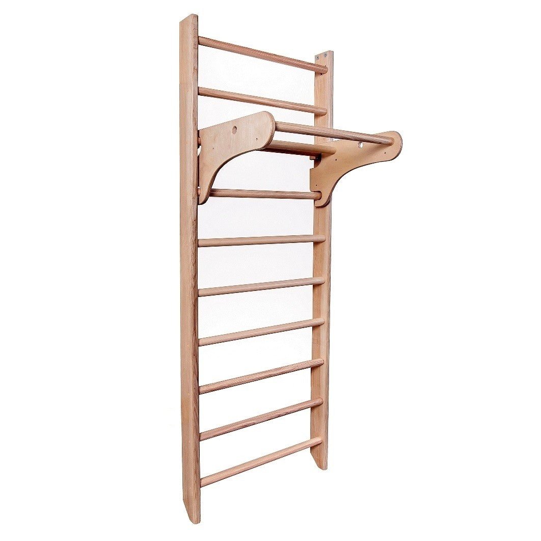 Sportbaby Universal 2 Wooden Wall Bars with Pull-Up Bar & Rope Accessories - Tiny Tugz™