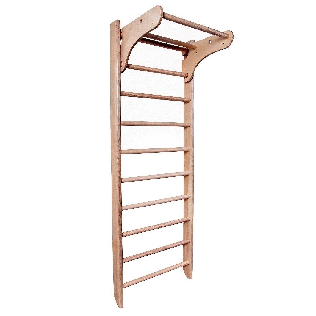 Sportbaby Universal 2 Wooden Wall Bars with Pull-Up Bar & Rope Accessories - Tiny Tugz™