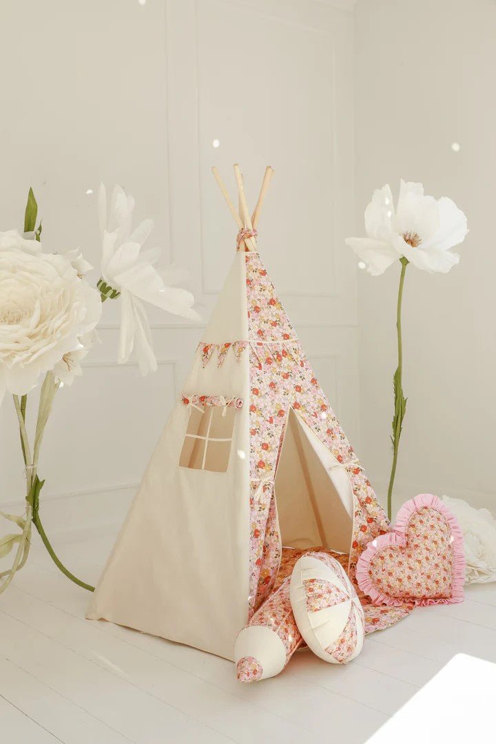 Spring Garden Cotton Teepee Tent for Kids & Toddlers (3y+) - Tiny Tugz™