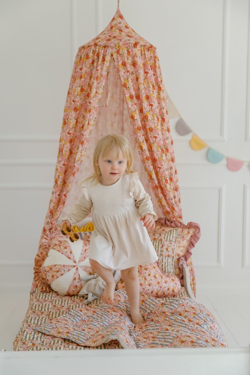 Spring Garden Muslin Cotton Bed Canopy for Babies & Kids (0–6y) - Tiny Tugz™