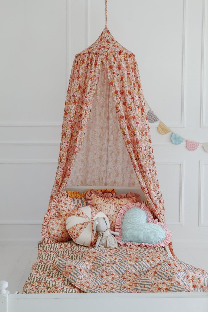 Spring Garden Muslin Cotton Bed Canopy for Babies & Kids (0–6y) - Tiny Tugz™