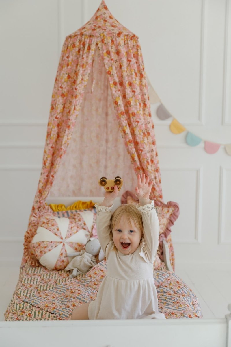 Spring Garden Muslin Cotton Bed Canopy for Babies & Kids (0–6y) - Tiny Tugz™