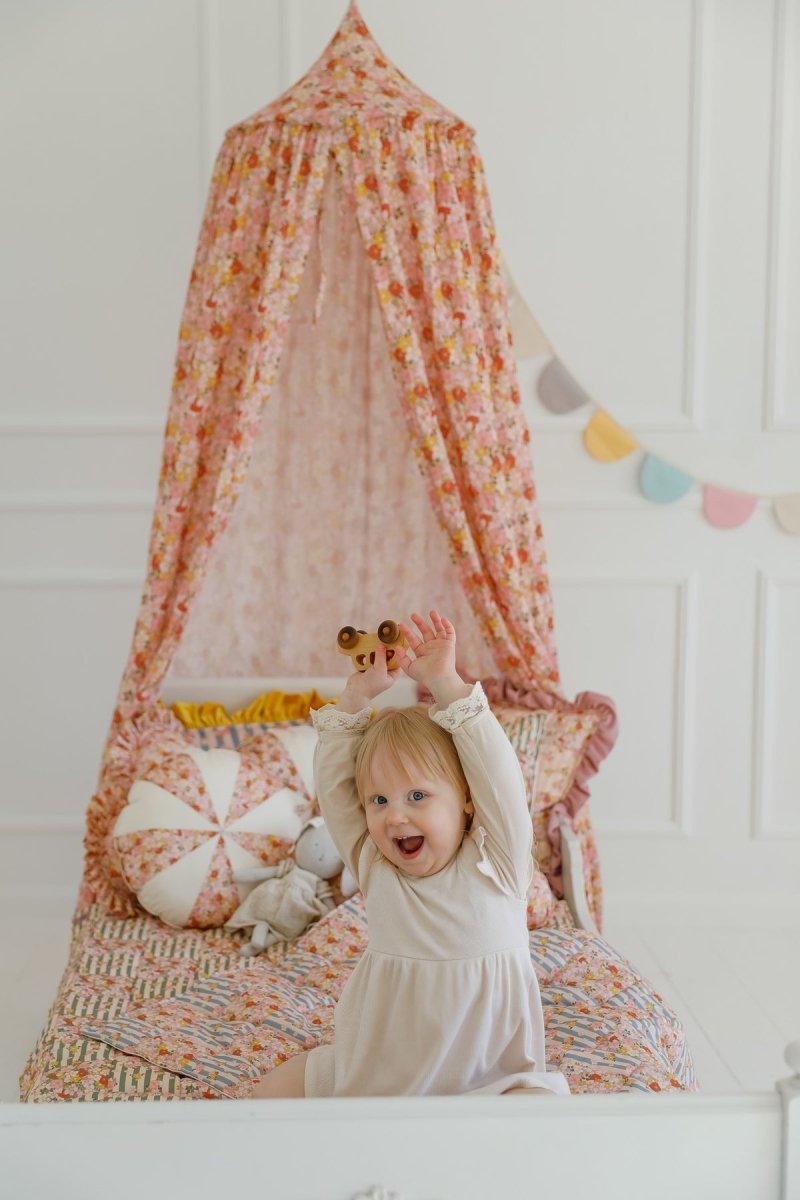 Spring Garden Muslin Cotton Bed Canopy for Babies & Kids (0–6y) - Tiny Tugz™