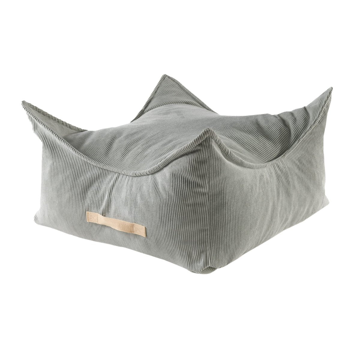 Square Floor Pouf for Kids - Corduroy, 60 x 60 cm (Grey) - Tiny Tugz™