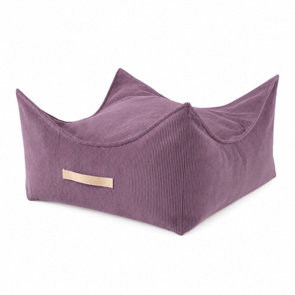 Square Floor Pouf for Kids - Corduroy, 60 x 60 cm (Lavender) - Tiny Tugz™