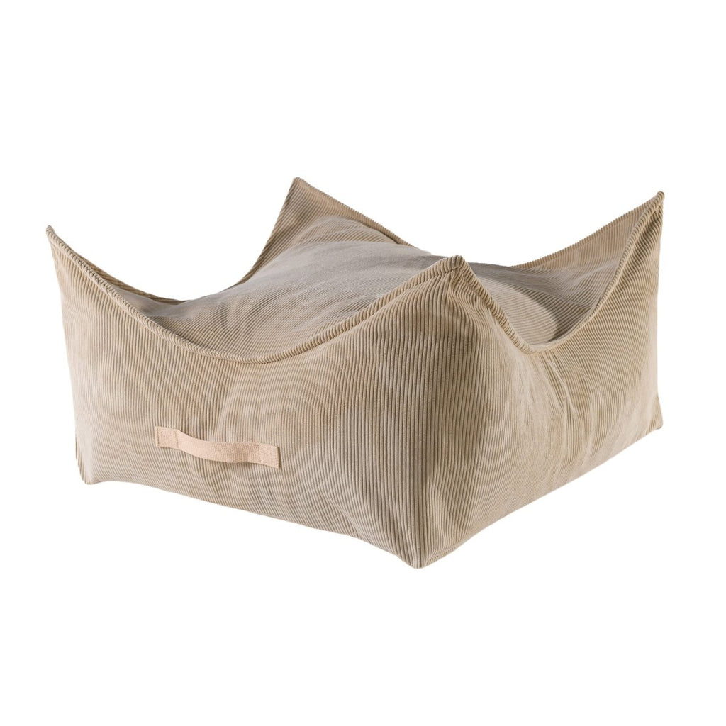 Square Floor Pouf for Kids - Corduroy, 60 x 60 cm (Sand) - Tiny Tugz™