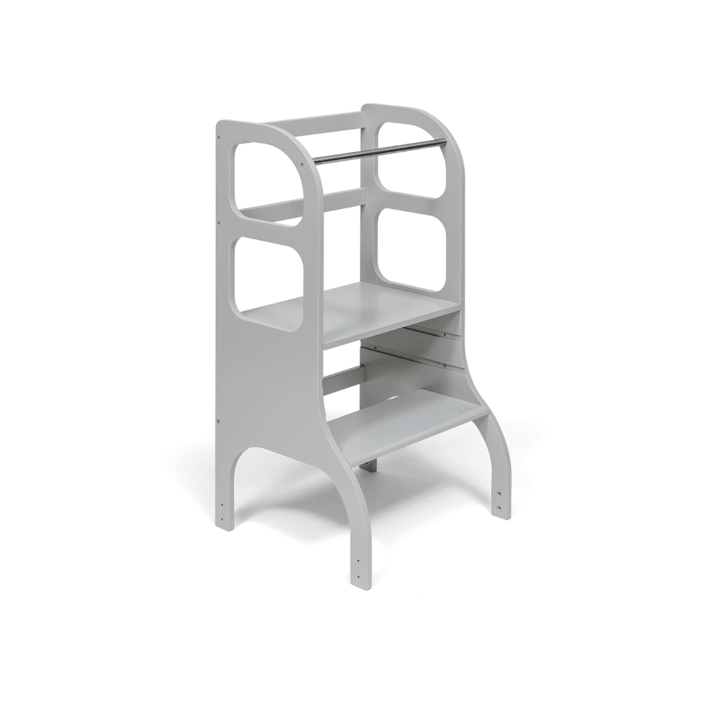 STEP UP Montessori Learning Tower - Adjustable Height - Grey - Tiny Tugz™