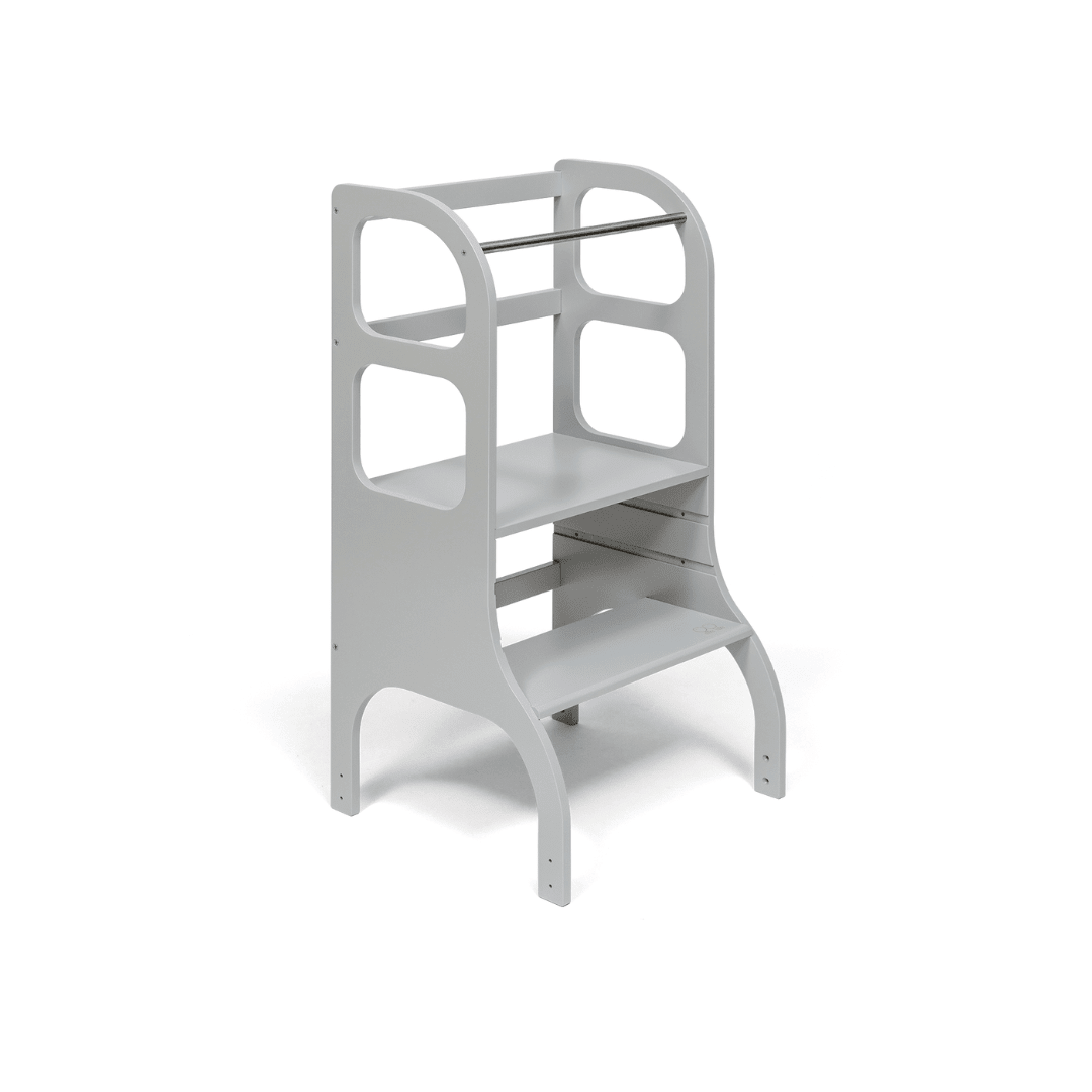 STEP UP Montessori Learning Tower - Adjustable Height - Grey - Tiny Tugz™