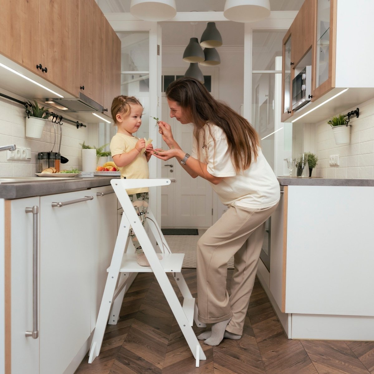 STEP'n'FOLD Foldable Montessori Learning Tower - Grey - Tiny Tugz™