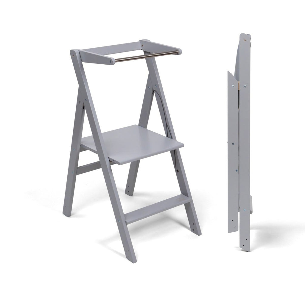 STEP'n'FOLD Foldable Montessori Learning Tower - Grey - Tiny Tugz™