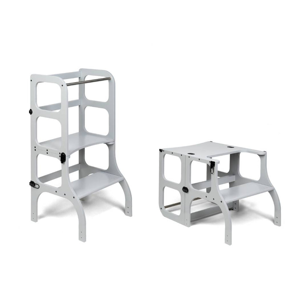 STEP'n'SIT® 2-in-1 Learning Tower & Table - Grey - Tiny Tugz™