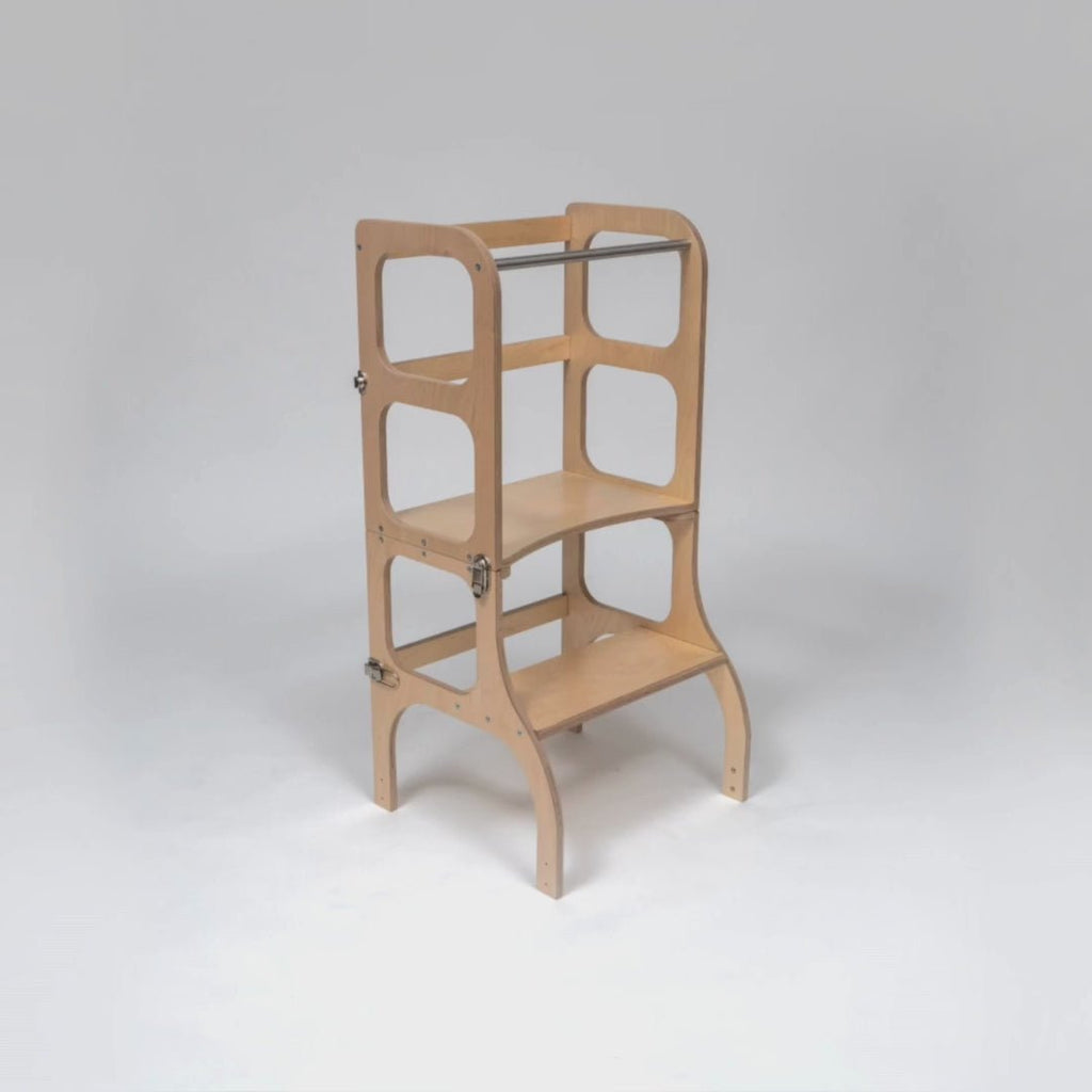 STEP'n'SIT® 2-in-1 Learning Tower & Table - Natural Wood - Tiny Tugz™