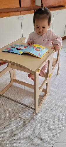 STEP'n'SIT® 2-in-1 Learning Tower & Table - Natural Wood - Tiny Tugz™