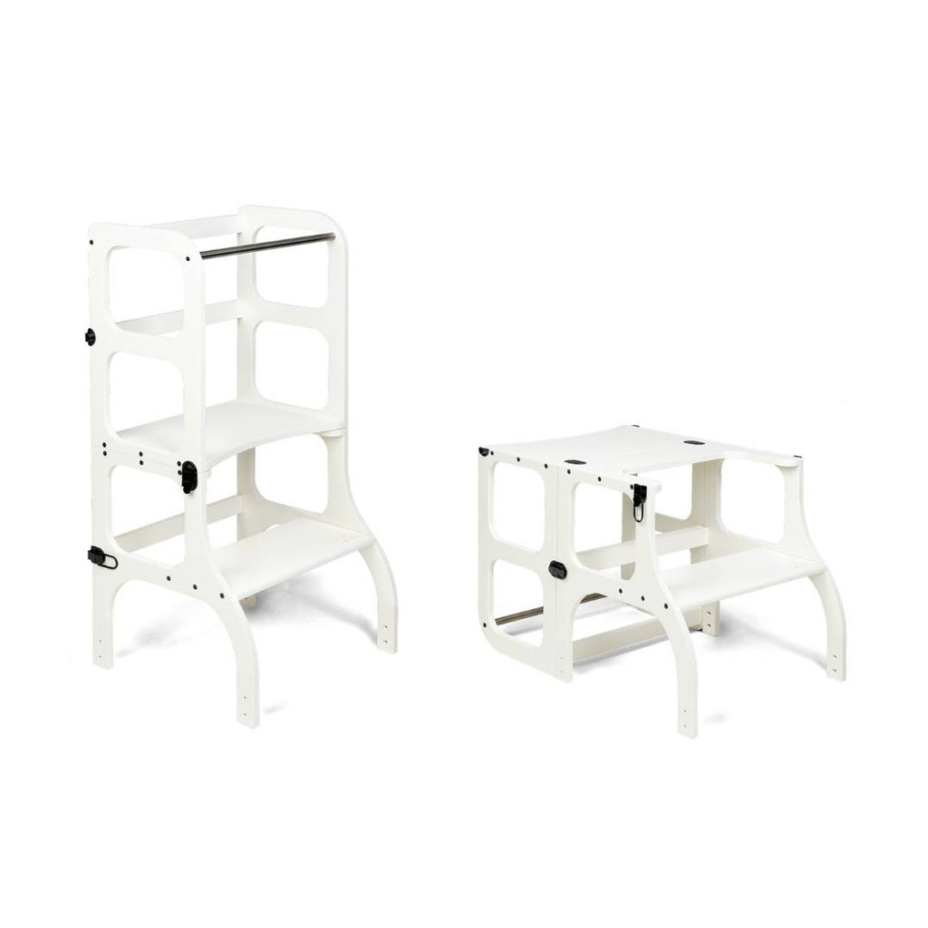 STEP'n'SIT® 2-in-1 Learning Tower & Table - White - Tiny Tugz™