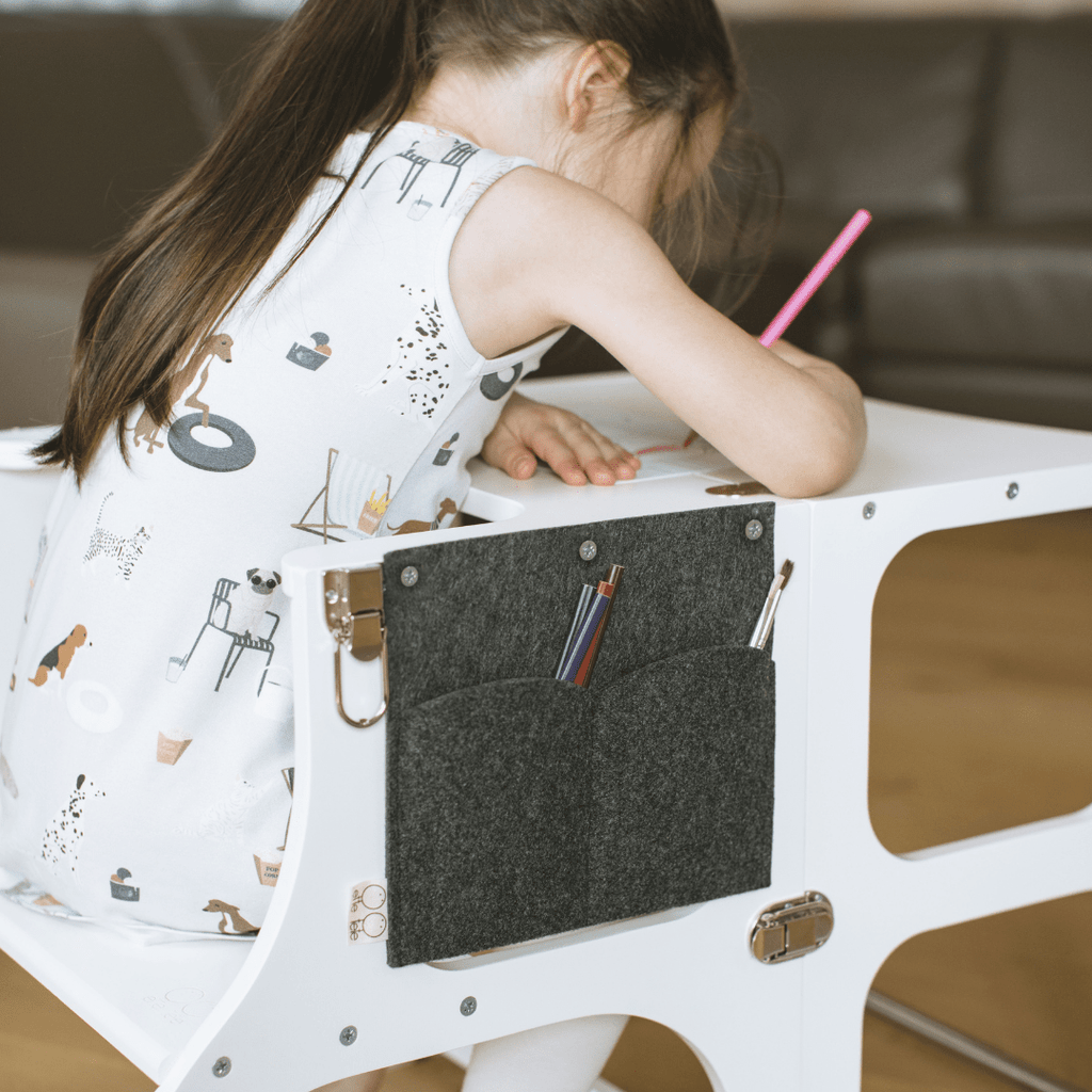 STEP'n'SIT® 2-in-1 Learning Tower & Table - White - Tiny Tugz™