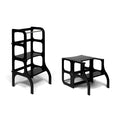 STEP'n'SIT® 2-in-1 Learning Tower & Table with Support Legs - Black - Tiny Tugz™