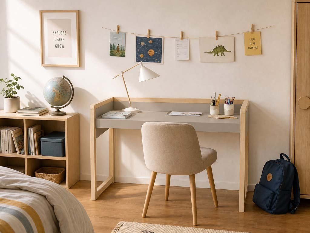 STOLLY Kids' Desk with 2 Height Settings - 120x64 cm - Solid Spruce Legs - Tiny Tugz™