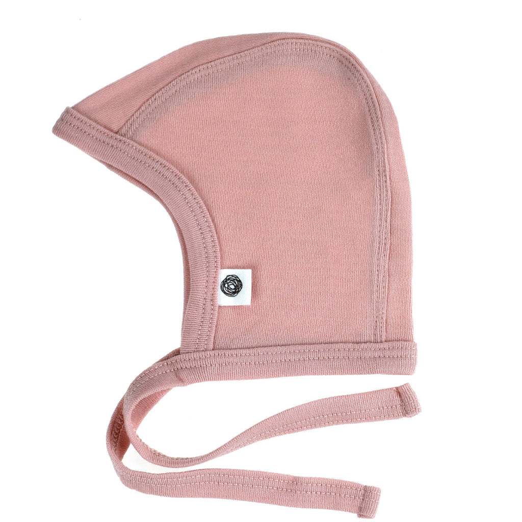 Baby Wool Bow Hat - Merino Wool - Misty Rose