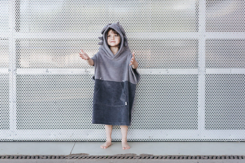 Surfdragon Kids Bath Poncho - Grey