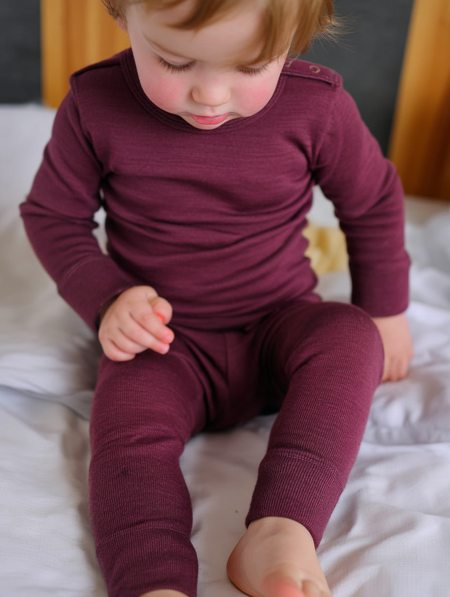 Wool Baby & Children's Sweater - Merino Wool - Fig