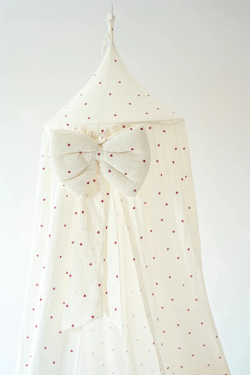 Sweet Hearts Muslin Cotton Bed Canopy for Babies & Kids (0–6y) - Tiny Tugz™